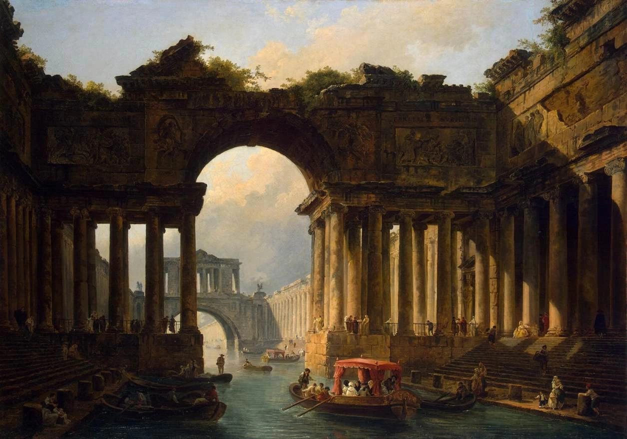 Paesaggio architettonico con un canale - Hermitage